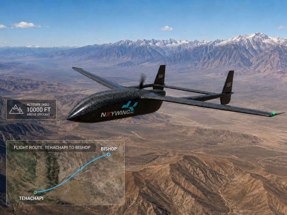 NXYWING 500 flight route Tehachapi to Bishop